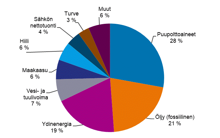 Liitekuvio 1. Energian kokonaiskulutus 2020