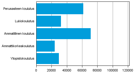 Tutkinnon suorittaneet koulutussektoreittain1) 2012 
