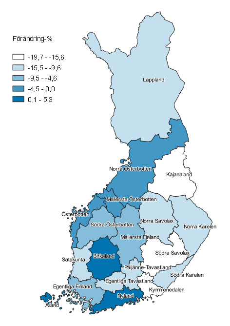 Frndring av antalet barn under 18 r i barnfamiljer landskapsvis frn r 2008 till r 2018