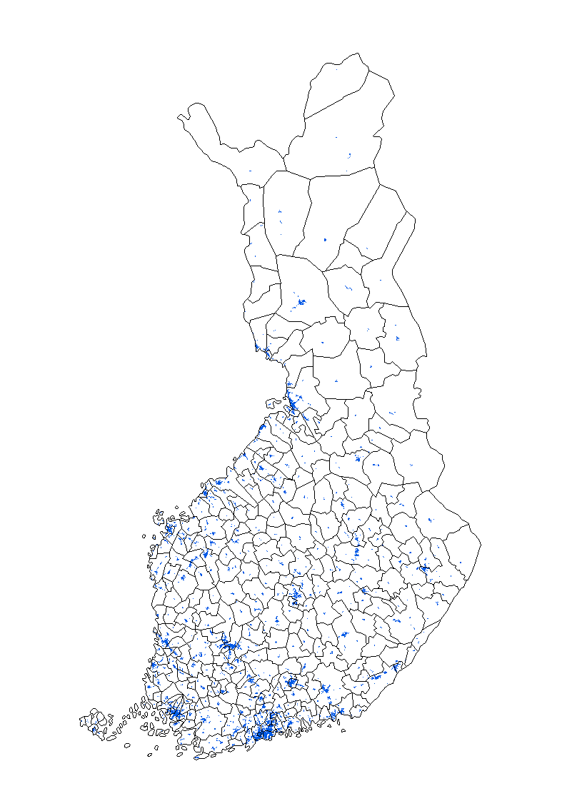 Liitekuvio 4. Tilastolliset taajamat 2013