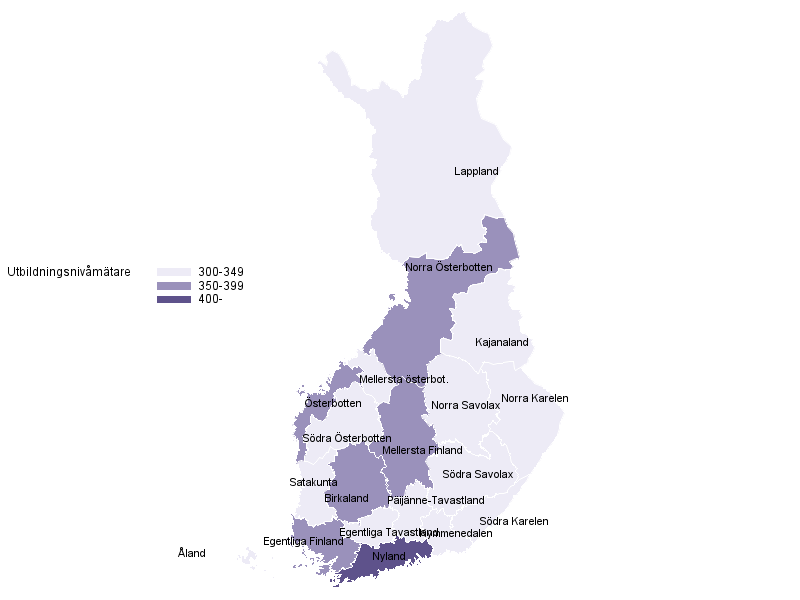 Befolkning enligt utbildningsnivmtaren som baserar sig p utbildningslngden r 2017