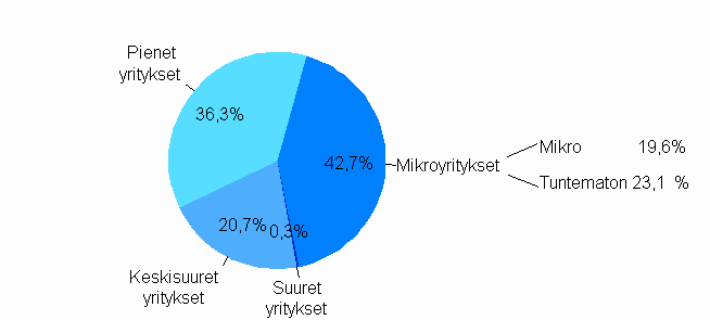 Jakauma maksetuista lainoista yritysten suuruusluokittain 2008